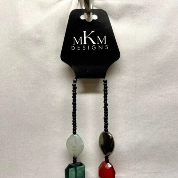 MKM Designs Fashion Necklace Faceted Plastic Beaded Multicolor 34" Boho NWT - Picture 9 of 15